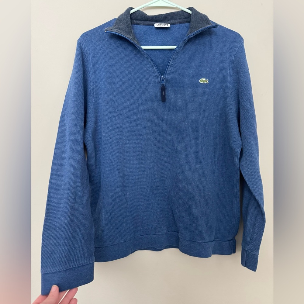 Lacoste Men's Zip-Up Sweater in Blue